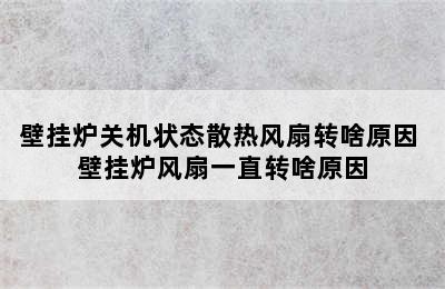 壁挂炉关机状态散热风扇转啥原因 壁挂炉风扇一直转啥原因